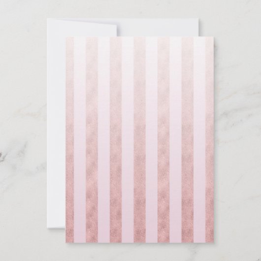 Whimsical Blush Roos Gold Stripes repetitie diner Kaart (Achterkant)
