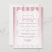 Whimsical Blush Roos Gold Stripes repetitie diner Kaart (Voorkant)