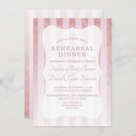 Whimsical Blush Roos Gold Stripes repetitie diner Kaart