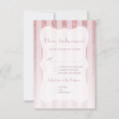 Whimsical Blush Roos Gold Stripes Wedding RSVP Kaartje (Voorkant)