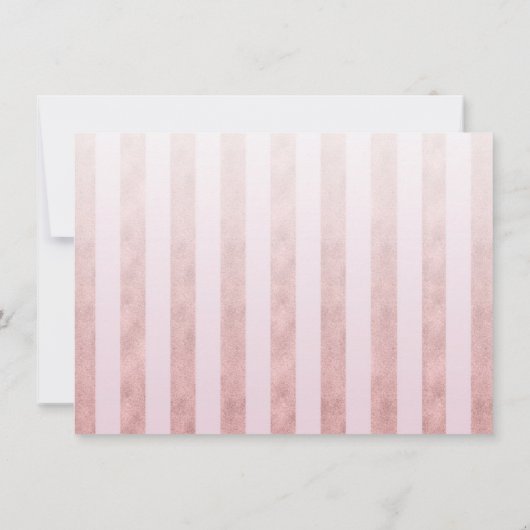 Whimsical Blush Roos Gold Stripes Wedding Save The Date (Achterkant)
