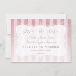 Whimsical Blush Roos Gold Stripes Wedding Save The Date