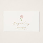 Whimsical Blush Roos Wedding Registry Enclosure Visitekaartje (Voorkant)