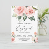 WHIMSICAL blush roze floral rozen verloving Kaart (Staand voorkant)