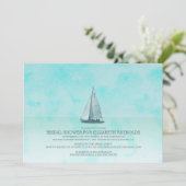 Whimsical Boat Bridal Shower-uitnodigingen Kaart (Staand voorkant)