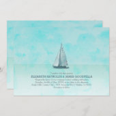 Whimsical Boat Wedding Invitations Kaart (Voorkant / Achterkant)