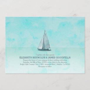 Whimsical Boat Wedding Invitations Kaart