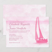 Whimsical Boats Wedding Invitations Kaart (Voorkant / Achterkant)