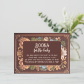 Whimsical boek voor Baby shower Informatiekaartje (Staand voorkant)