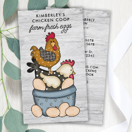 Whimsical  Boerderij Fresh Eggs Chicken QR Code Visitekaartje
