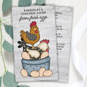 Whimsical  Boerderij Fresh Eggs Chicken QR Code Visitekaartje