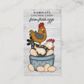 Whimsical  Boerderij Fresh Eggs Chicken QR Code Visitekaartje (Voorkant)