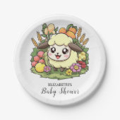 Whimsical Boerderij Sheep Baby shower Papieren Bordje (Voorkant)