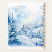 Whimsical Boerderij Winter Lady Gnome op Blauw Planner (Achterkant)