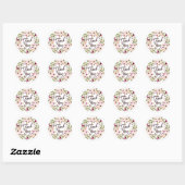 Whimsical Bohemian Floral Wreate Bedankt Ronde Sticker (Vel)