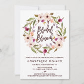 Whimsical Bohemian Floral Wreath Bridal Brunch Kaart (Voorkant)