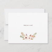 Whimsical Bohemian Floral Wreath Flat Bedankkaart (Achterkant)