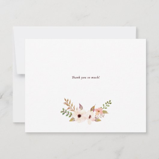 Whimsical Bohemian Floral Wreath Flat Bedankkaart (Achterkant)