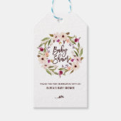 Whimsical Bohemian Floral Wreator Baby shower Labe Cadeaulabel (Voorkant)