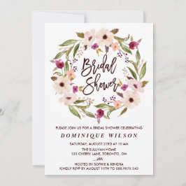 Whimsical Bohemian Floral Wreator Vrijgezellenfees Kaart