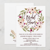 Whimsical Bohemian Floral Wreator Vrijgezellenfees Kaart (Voorkant / Achterkant)