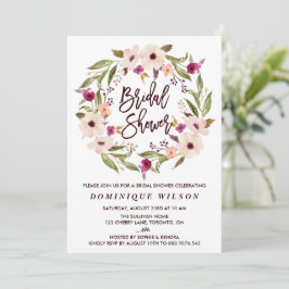 Whimsical Bohemian Floral Wreator Vrijgezellenfees Kaart
