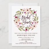 Whimsical Bohemian Floral Wreator Vrijgezellenfees Kaart (Voorkant)