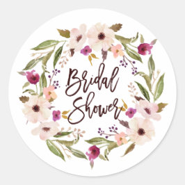 Whimsical Bohemian Floral Wreator Vrijgezellenfees Ronde Sticker