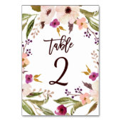 Whimsical Bohemian Floral Wreattable Numbers Kaart (Achterkant)