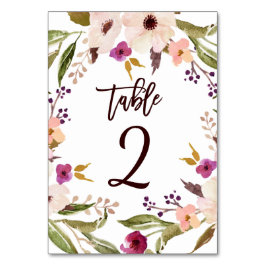 Whimsical Bohemian Floral Wreattable Numbers Kaart