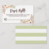 Whimsical Bohemian Flower Diaper Raffle Informatiekaartje (Voorkant / Achterkant)