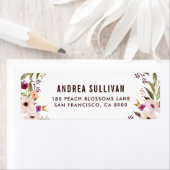Whimsical Bohemian Flowers Return Address Label (Insitu)