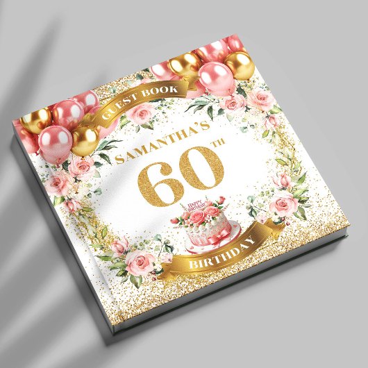 Whimsical Boho 60ste verjaardag gastenboek Floral 