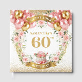 Whimsical Boho 60ste verjaardag gastenboek Floral  (Voorkant)