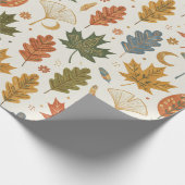 Whimsical Boho Autumn Leaves Watercolor Cadeaupapier (Hoek)