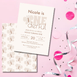 Whimsical Boho Baby Butterfly Retro 1e Verjaardag Kaart