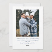 Whimsical Boho Blue Christmas Bow Ribbon 2 Foto Feestdagenkaart (Achterkant)