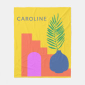 Whimsical Boho Botanical Shapes Persoonlijke naam Fleece Deken (Voorkant)