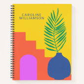 Whimsical Boho Botanical Shapes Persoonlijke naam Notitieboek (Voorkant)