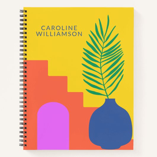 Whimsical Boho Botanical Shapes Persoonlijke naam Notitieboek (Voorkant)