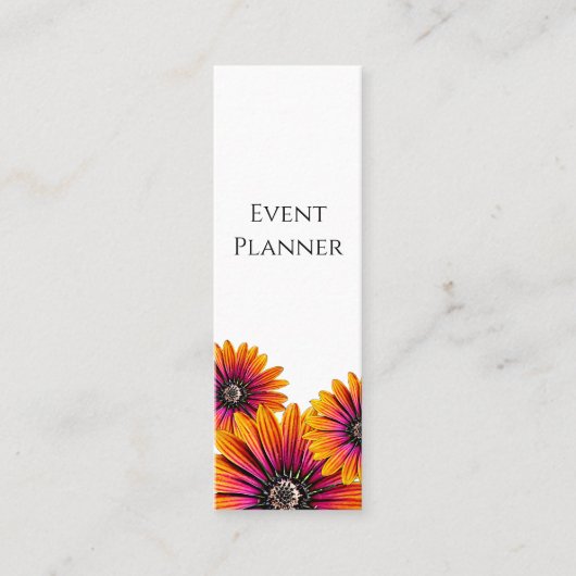 Whimsical Boho Botanische Daisies Event Planner Mini Visitekaartje (Voorkant)