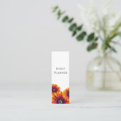 Whimsical Boho Botanische Daisies Event Planner Mini Visitekaartje (Staand voorkant)