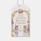 Whimsical Boho Bunny Rabbit Love Bloemen Huwelijk Cadeaulabel (Voorkant)