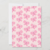 Whimsical Boho Butterfly Retro 1e verjaardag Roze Kaart (Achterkant)