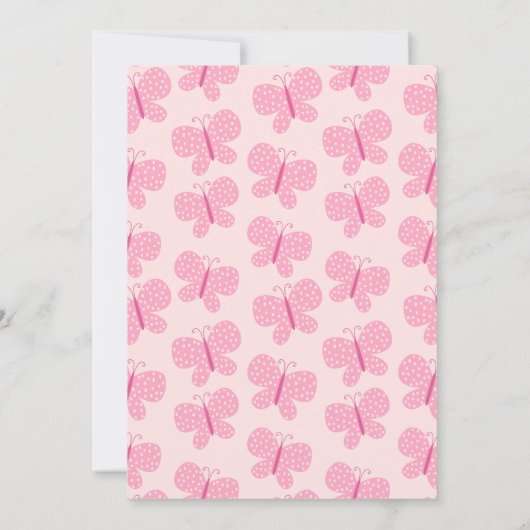 Whimsical Boho Butterfly Retro 1e verjaardag Roze Kaart (Achterkant)