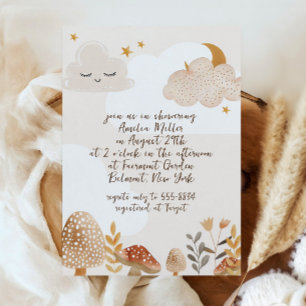 Whimsical Boho Celestial Woodland Baby shower Kaart
