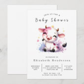 Whimsical Boho Chic Koe Baby shower Kaart (Voorkant / Achterkant)