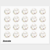 Whimsical Boho Chic Konijn Rabbit Bloem Botanisch Ronde Sticker (Vel)