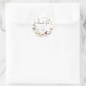 Whimsical Boho Chic Konijn Rabbit Bloem Botanisch Ronde Sticker (Tas)