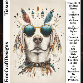 Whimsical Boho Chic Labrador Hond CK8 Decoupage Tissuepapier